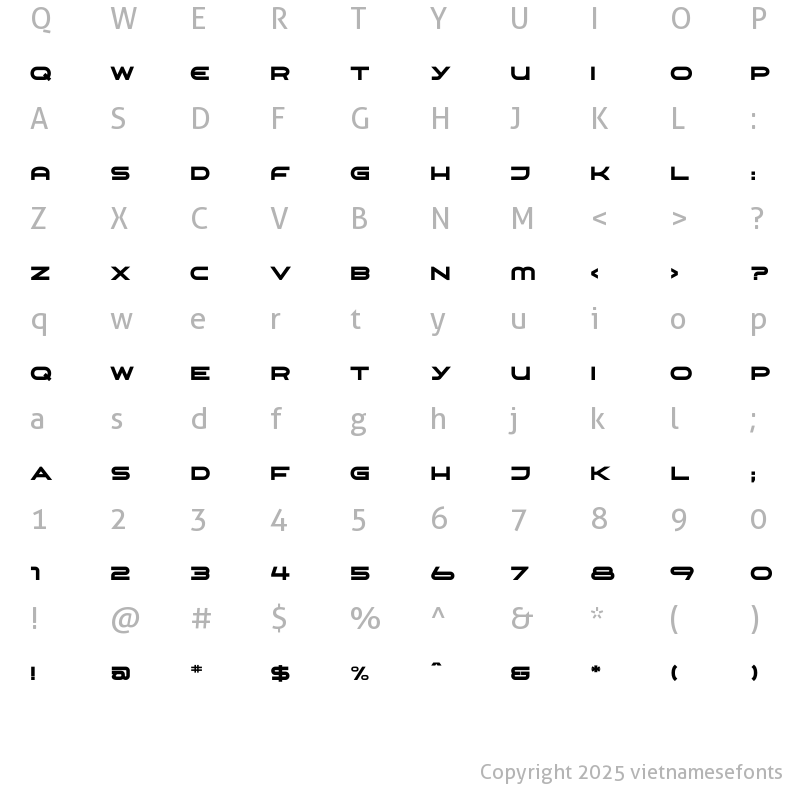 Character Map of UTM Aircona Regular