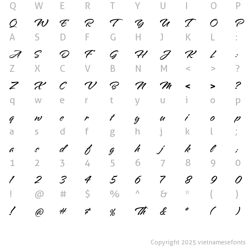 Character Map of UTM Alpine KT Regular