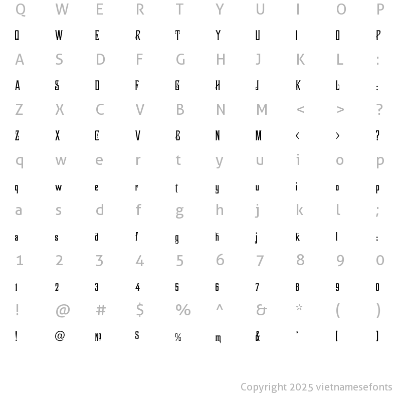 Character Map of UTM Ambrosia Regular
