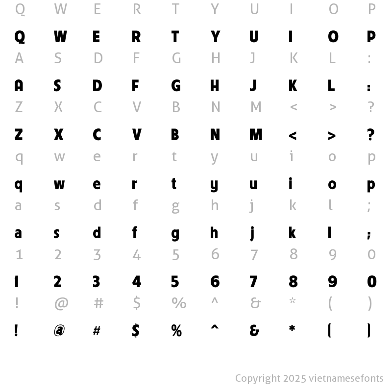 Character Map of UTM American Sans Regular