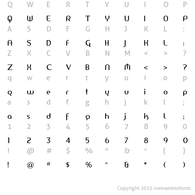 Character Map of UTM Amerika Sans Regular