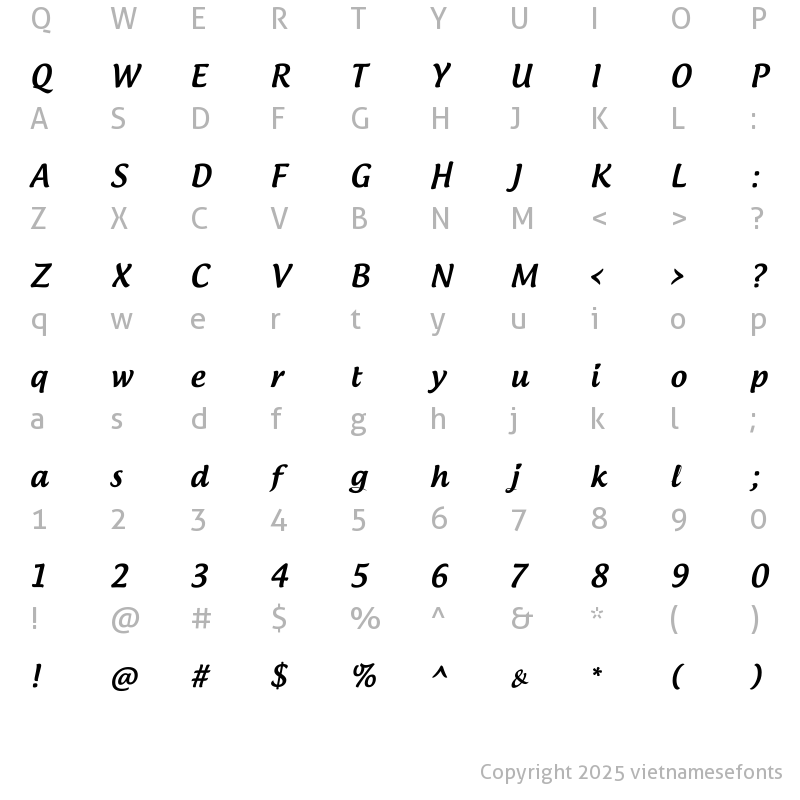 Character Map of UTM Androgyne Regular