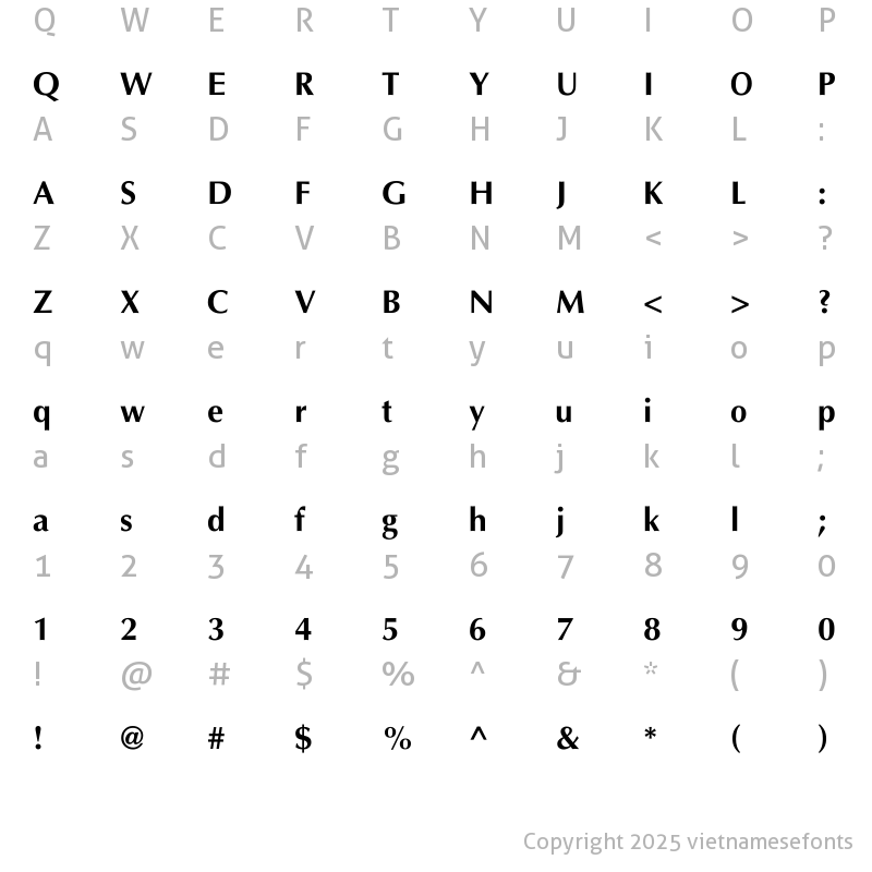 Character Map of UTM Aptima Bold