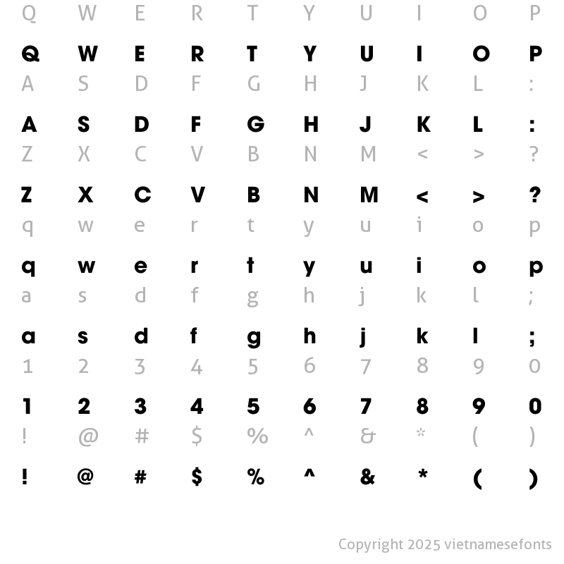 Character Map of UTM Avo Bold