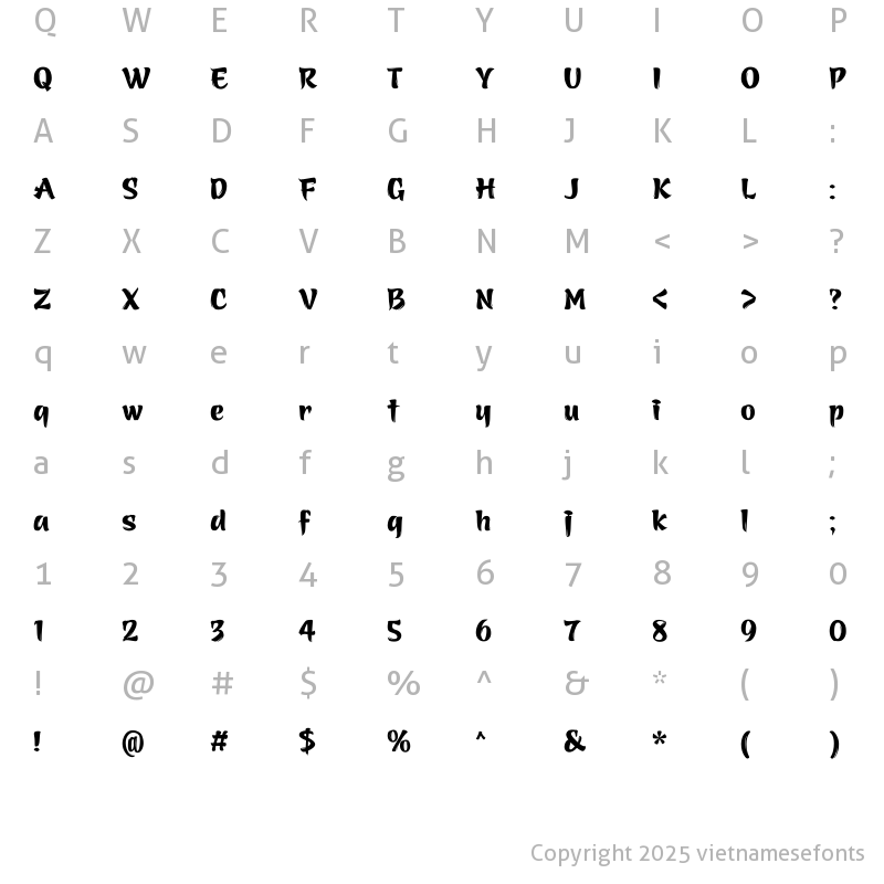 Character Map of UTM Azuki Regular