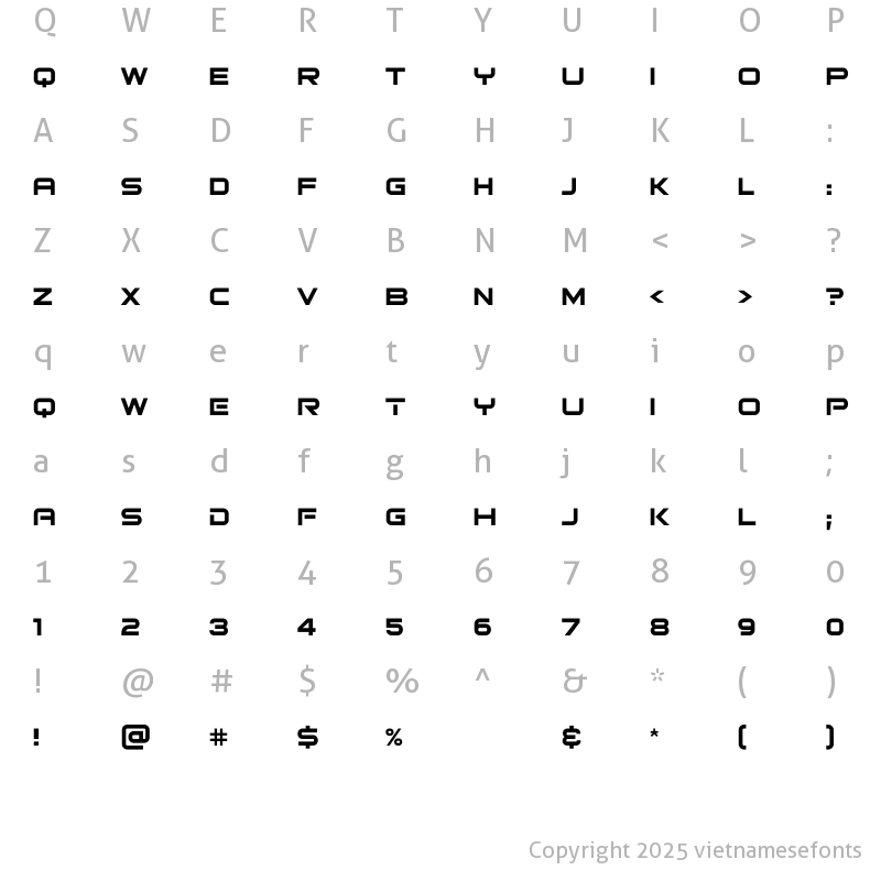 Character Map of UTM Bitsumishi Pro Regular
