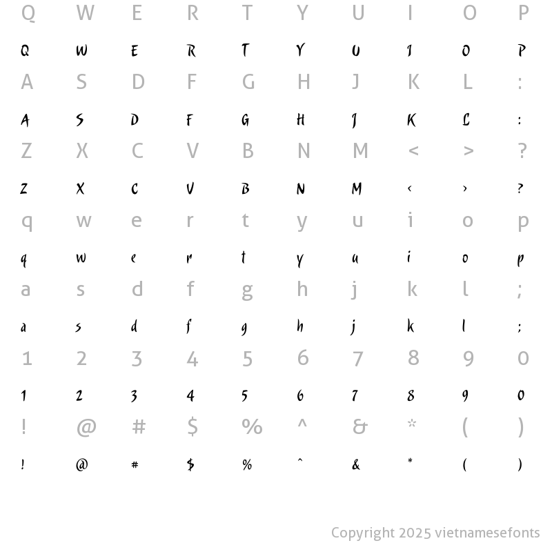 Character Map of UTM Candombe Regular