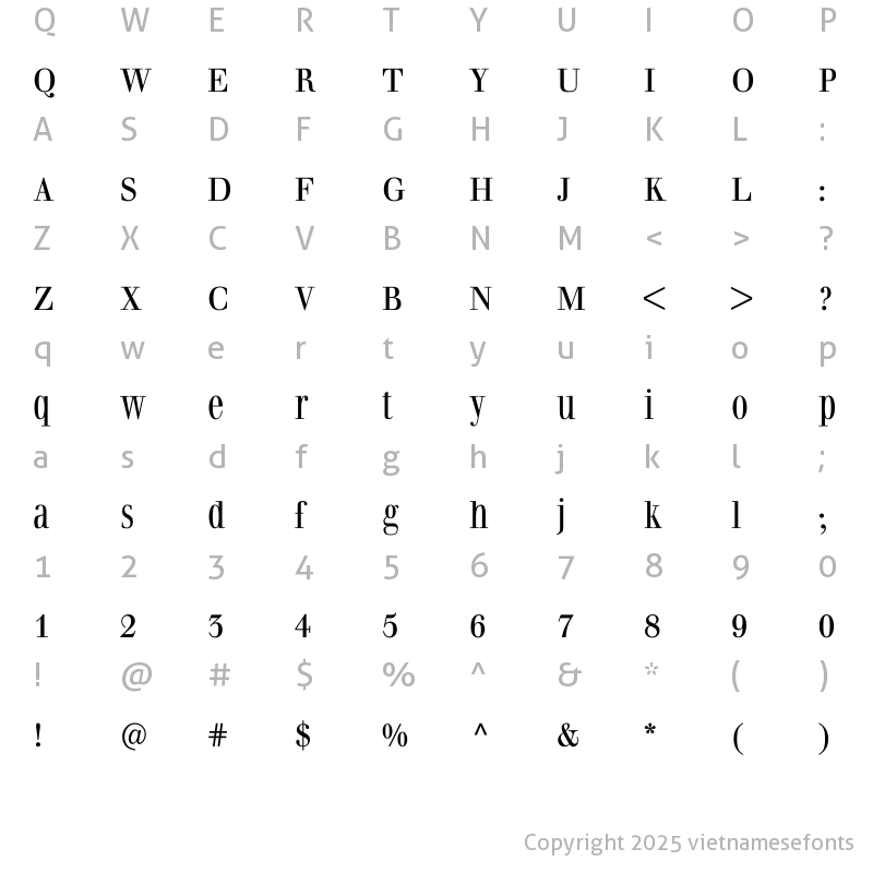 Character Map of UTM ClassizismAntiqua Regular