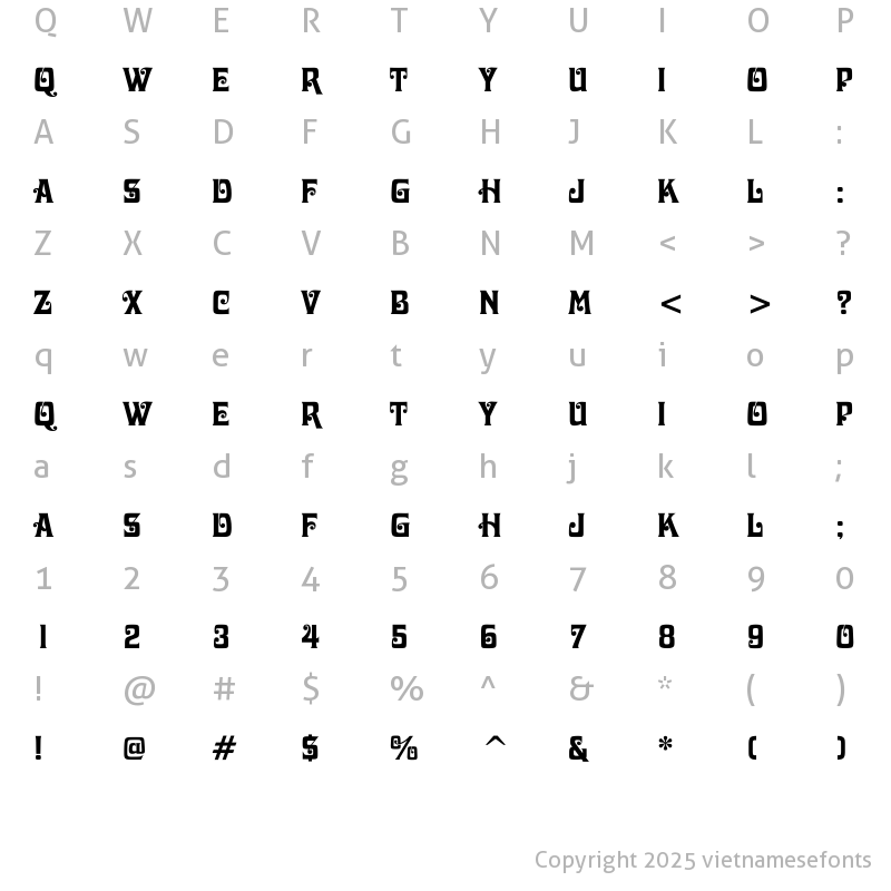 Character Map of UTM Davida Regular