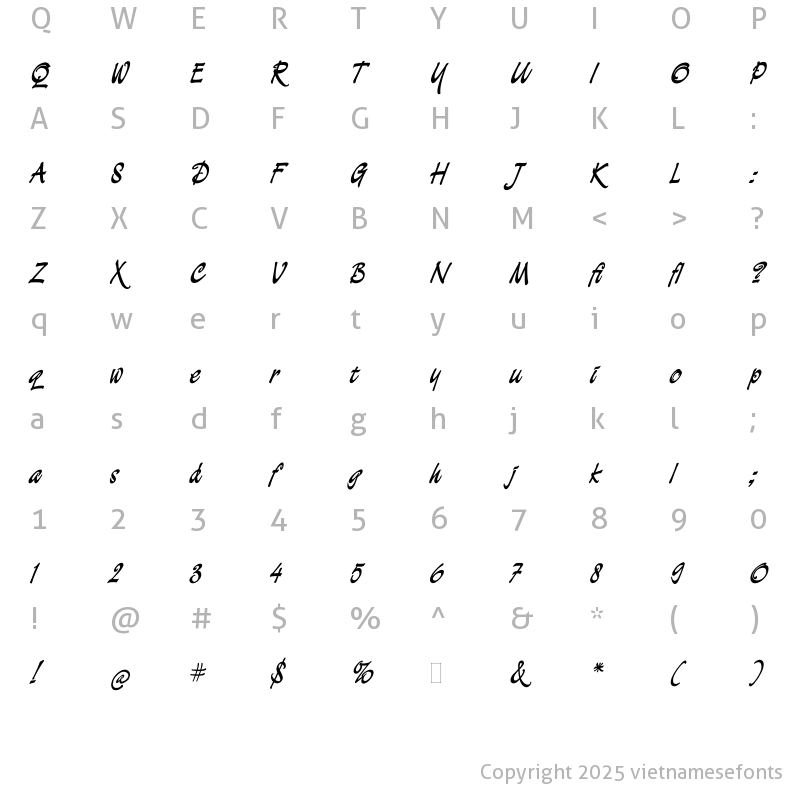 Character Map of UTM Demian KT Regular