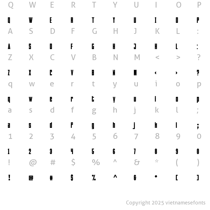 Character Map of UTM Faltura Regular