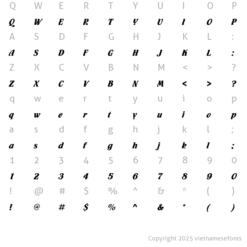 Character Map of UTM Flamenco Regular