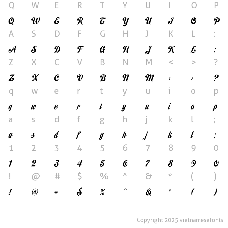 Character Map of UTM Habano Regular