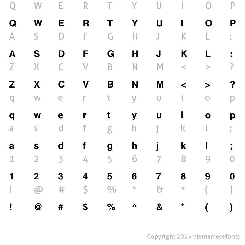 Character Map of UTM Helve Bold