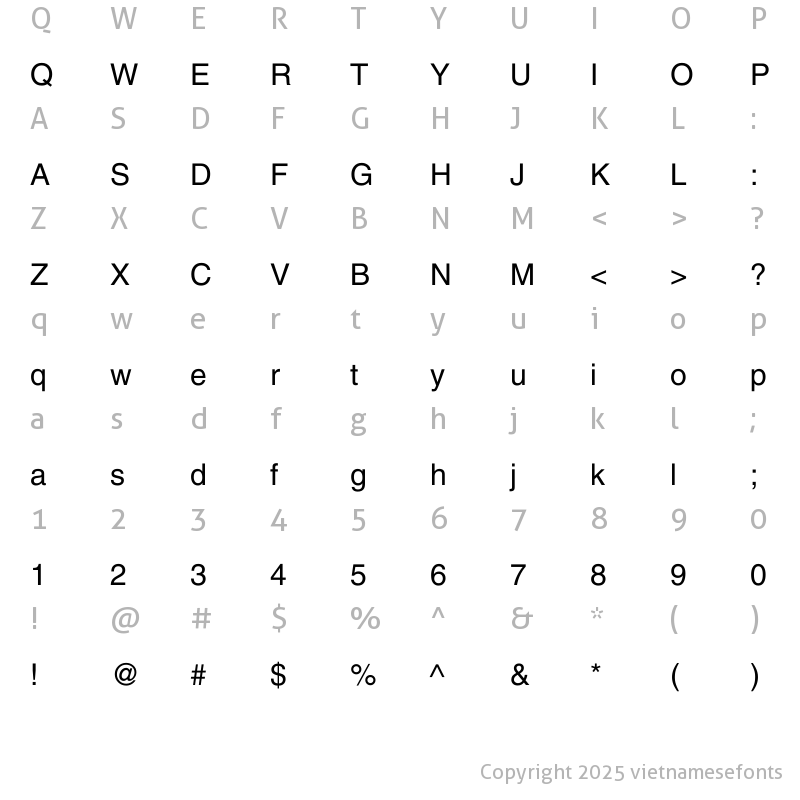 Character Map of UTM Helve Regular