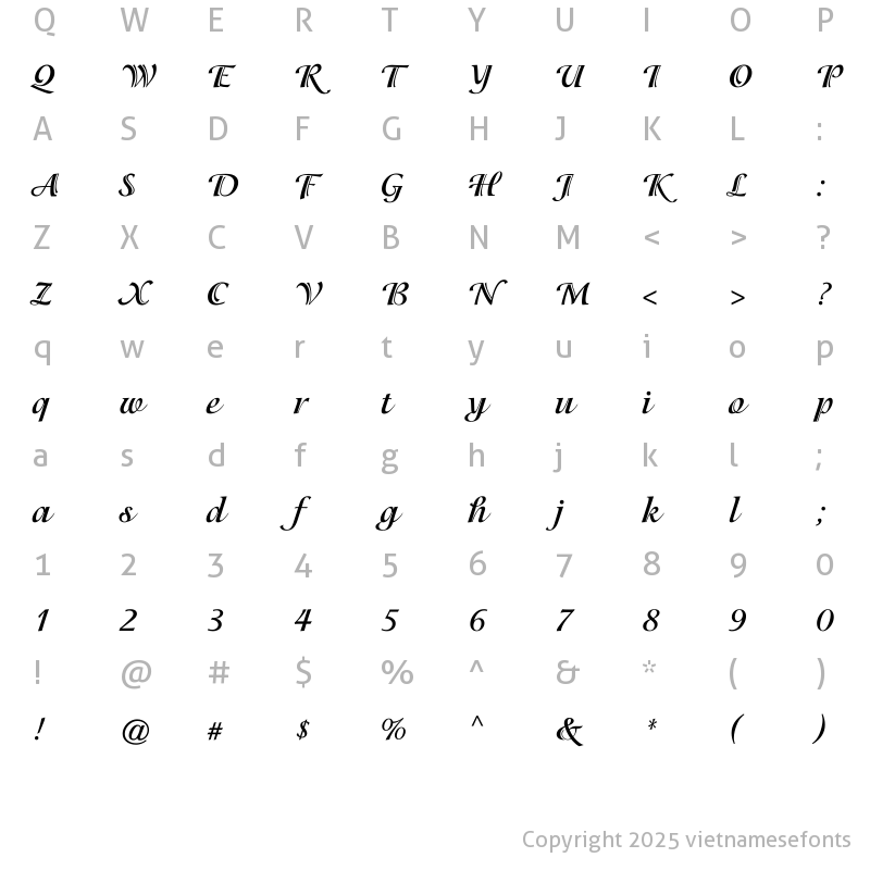 Character Map of UTM Isadora Bold