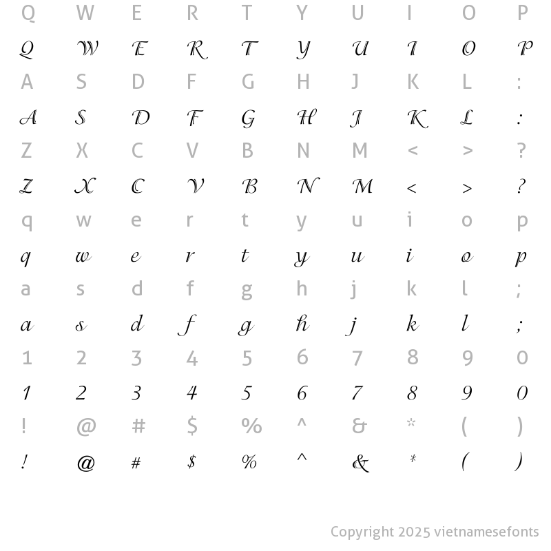 Character Map of UTM Isadora Regular