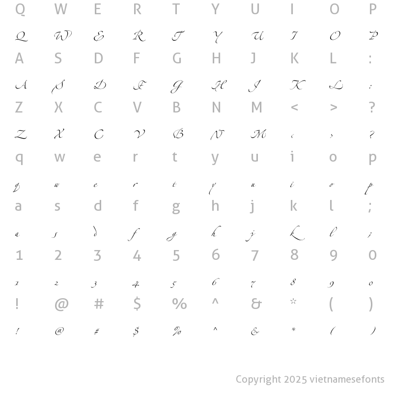 Character Map of UTM LinotypeZapfino KT Regular