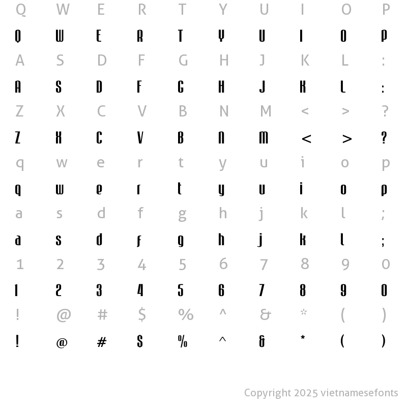 Character Map of UTM Mabella Regular