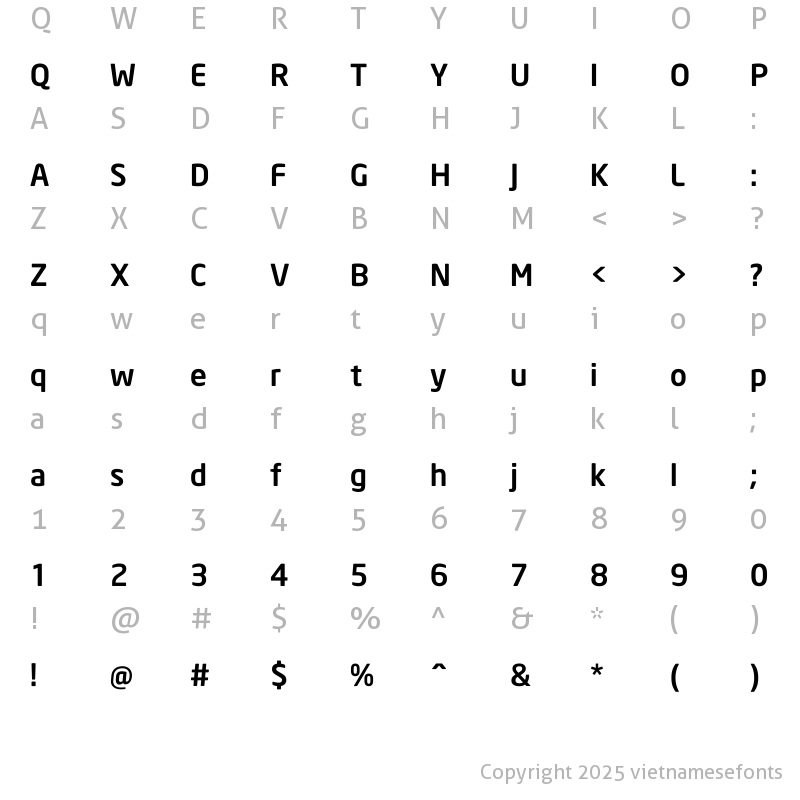 Character Map of UTM Neo Sans Intel Bold
