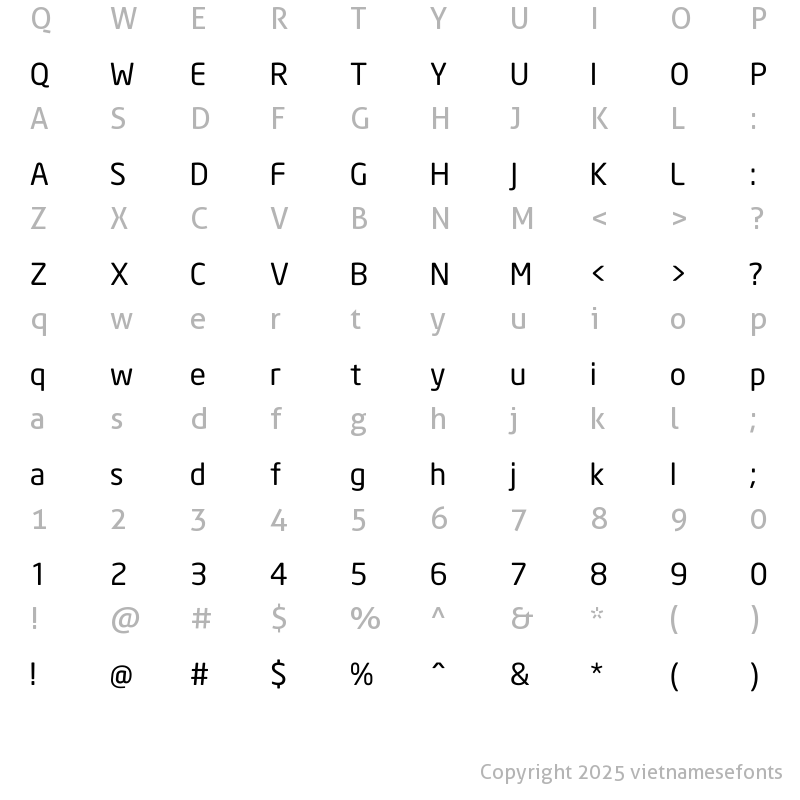 Character Map of UTM Neo Sans Intel Regular