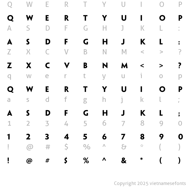 Character Map of UTM Penumbra Bold