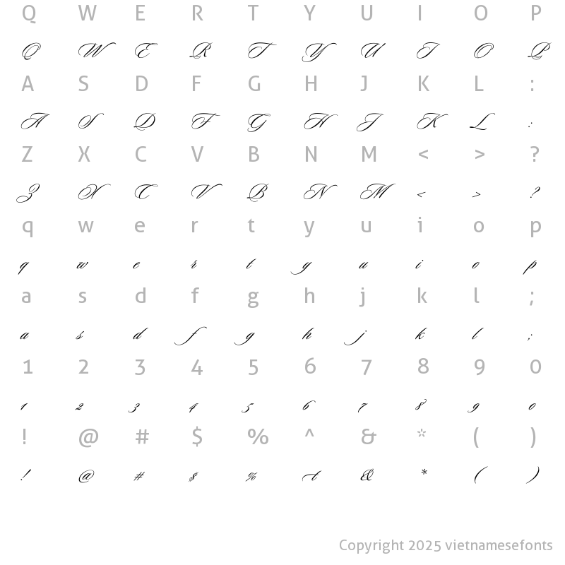 Character Map of UTM Sloop 1 Regular