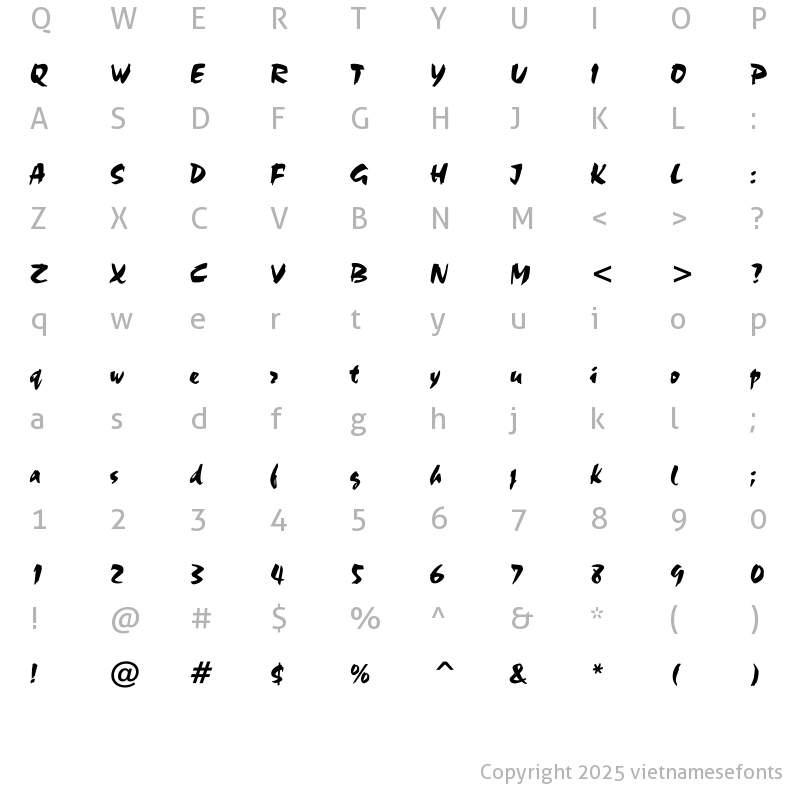 Character Map of UTM Staccato Regular