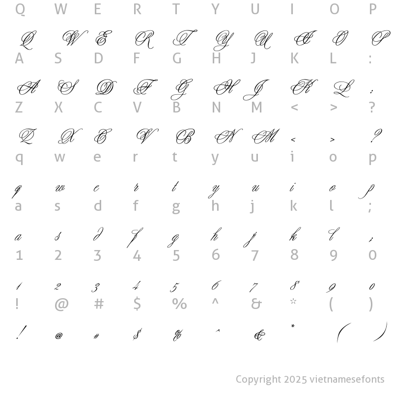 Character Map of UTM Yves KT Regular