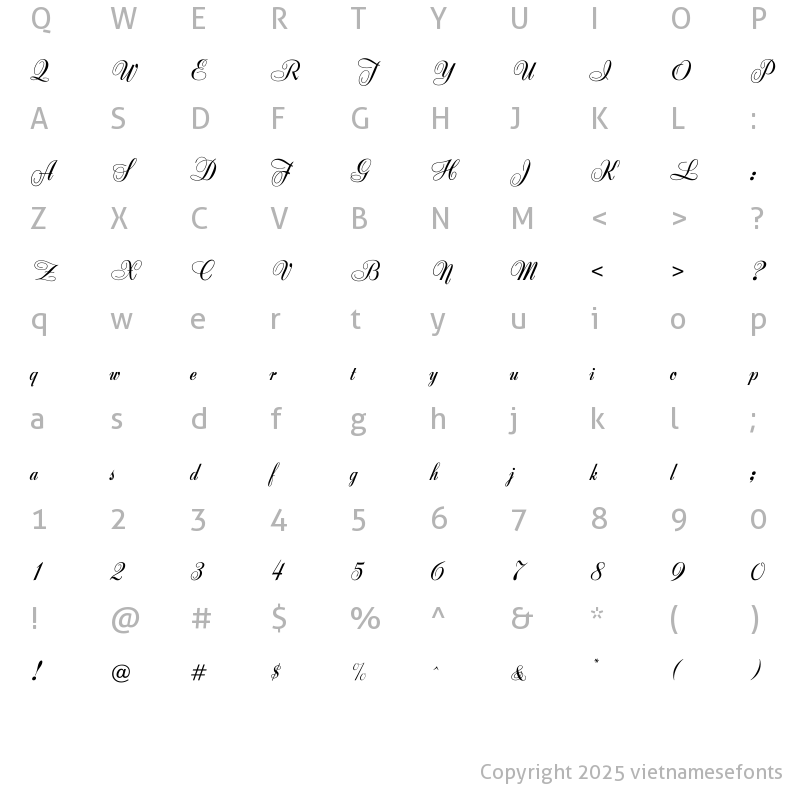 Character Map of UTM Zirkon Regular
