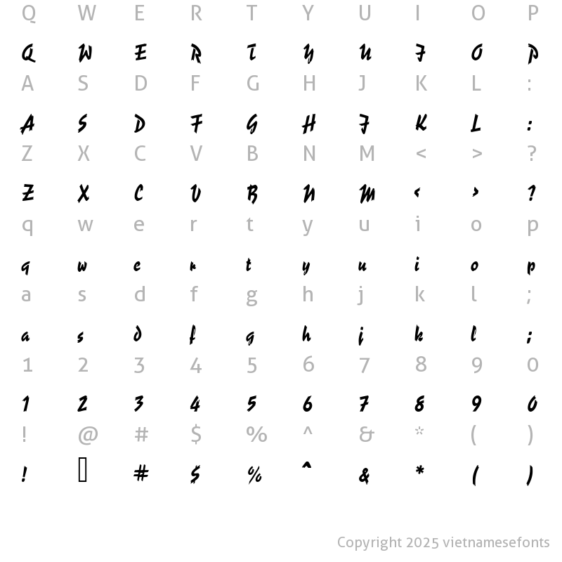 Character Map of UVN But Long 2 Regular