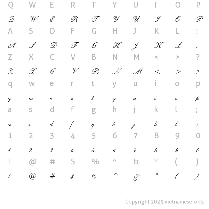 Character Map of UVN Ke Chuyen1 Regular