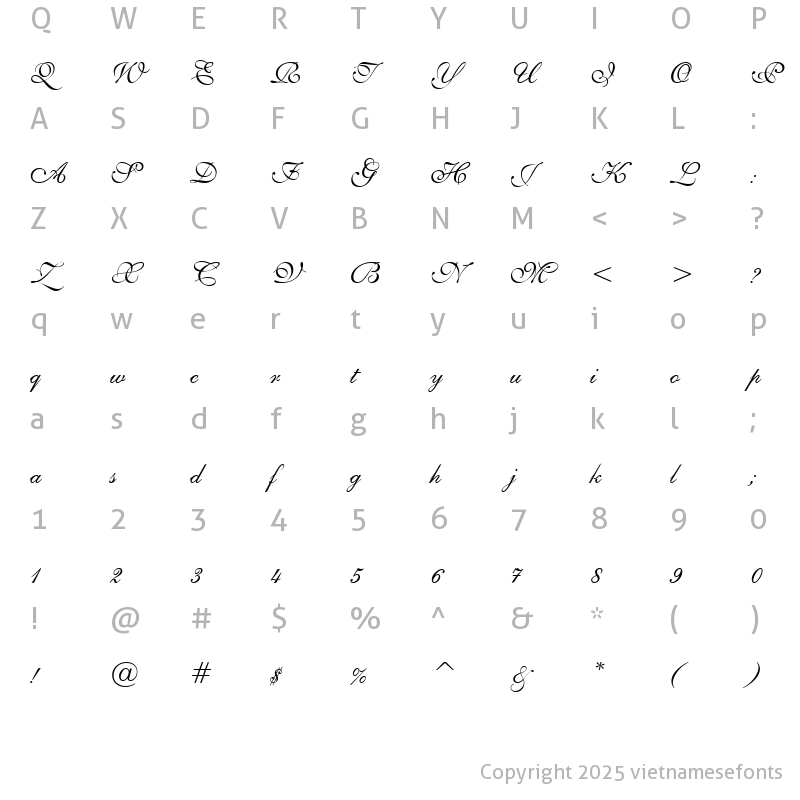 Character Map of UVN Ke Chuyen2 Regular
