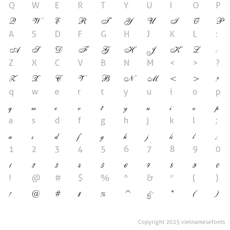 Character Map of UVN Ke Chuyen3 Regular